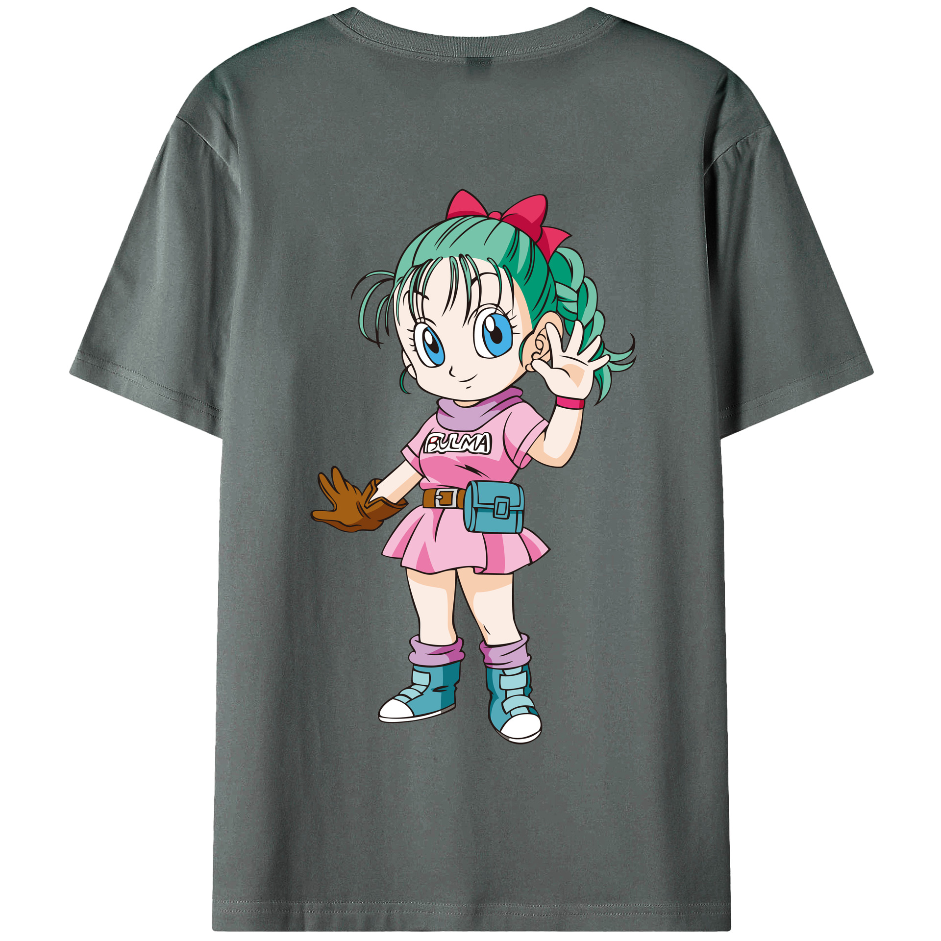 （画像用） ドラゴンボール ブルマ DRAGON BALL Bulma 綿100％半袖Tシャツ（背面プリント）